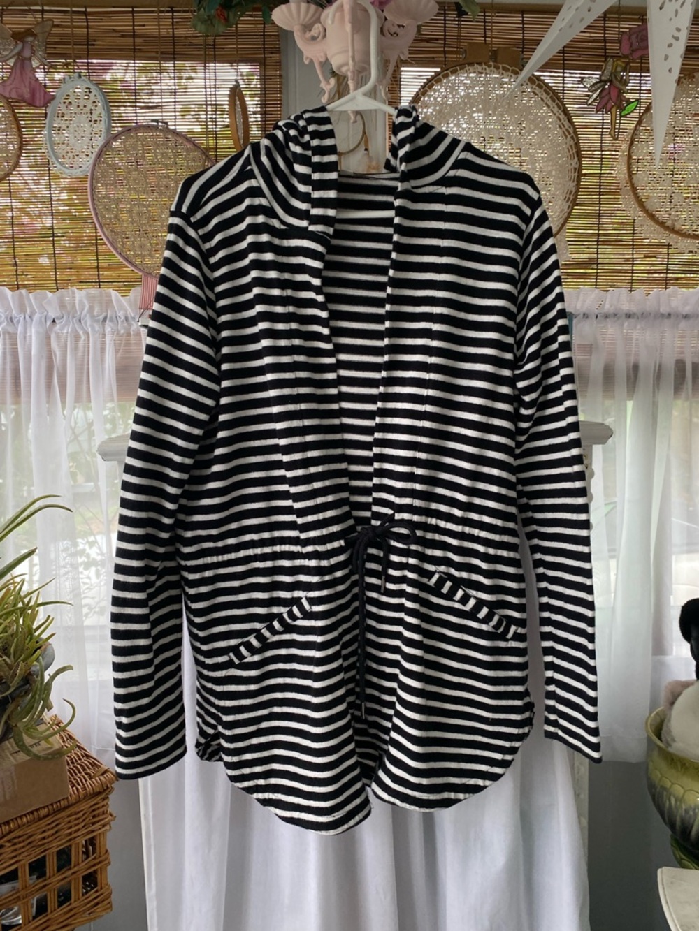 LOFT striped hooded cardigan
